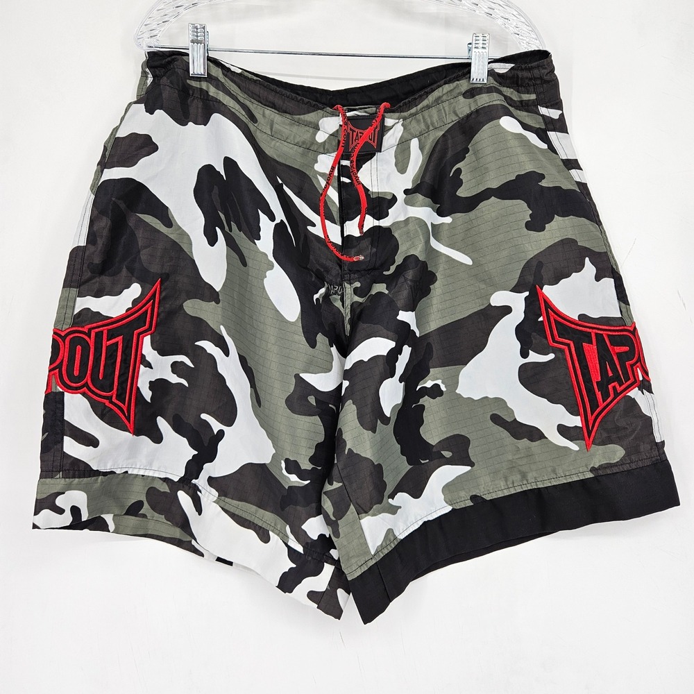 Tapout Board Shorts Mens 34 MMA BJJ Grappling Camouflage Y2K Training